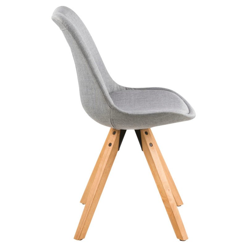 Lot de 2 chaises en tissu pieds bois style scandinave DIMY