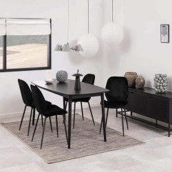 Lot de 2 chaises design en velours noir FEMAL