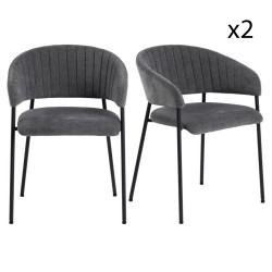 Lot de 2 chaises contemporaines en tissu ANNIE