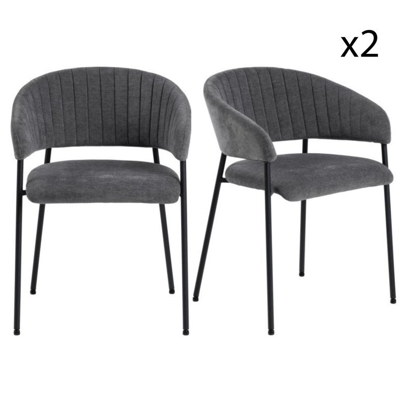 Lot de 2 chaises contemporaines en tissu ANNIE