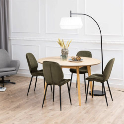 Lot de 4 chaises design en velours pieds noir FEMAL