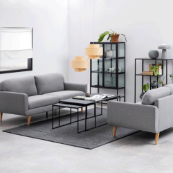 Set de 3 tables basses gigognes en marbre noir INFINITIX