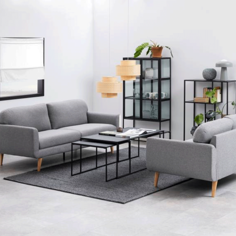 Set de 3 tables basses gigognes en marbre noir INFINITIX
