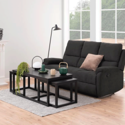 Set de 3 tables basses gigognes en bois noir CORNEIL
