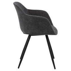 Chaise avec accoudoirs en tissu gris ZOELA