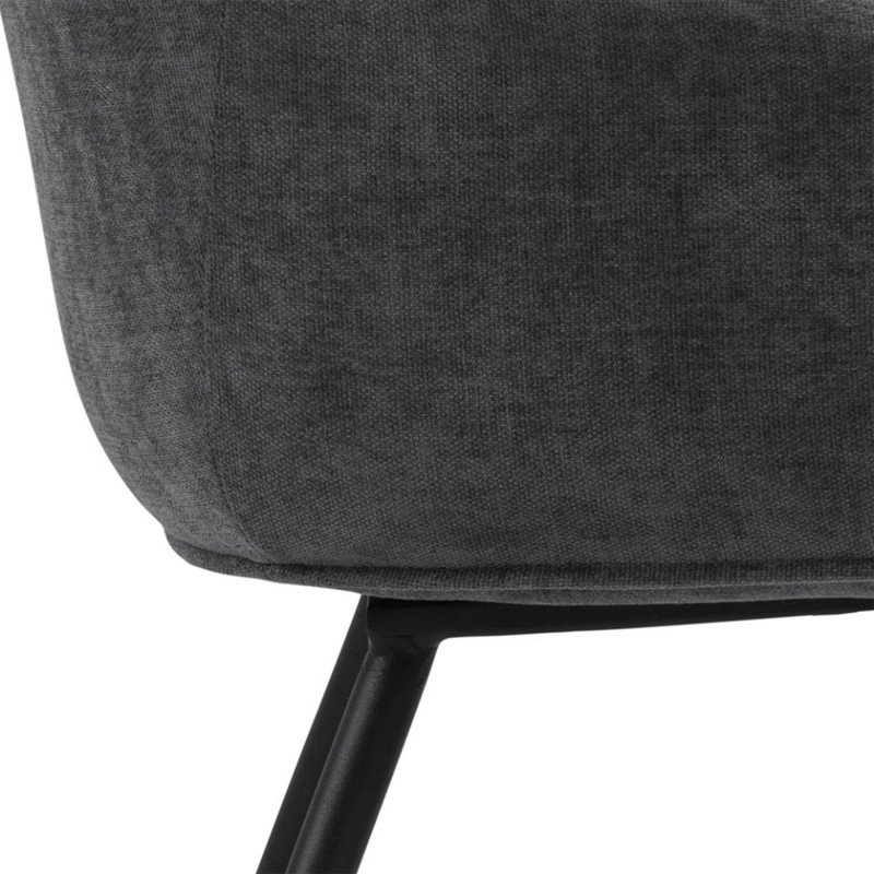 Chaise avec accoudoirs en tissu gris ZOELA