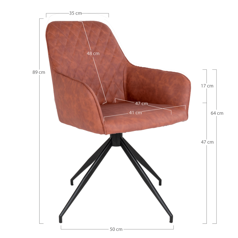 Chaise de salle à manger en simili pivotante HARIBO