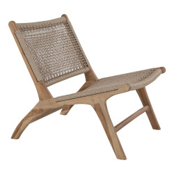 Chaise en teck et en rotin naturel HOPALE