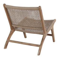 Chaise en teck et en rotin naturel HOPALE