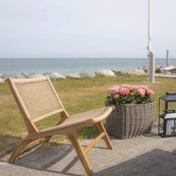 Chaise en teck et en rotin naturel HOPALE