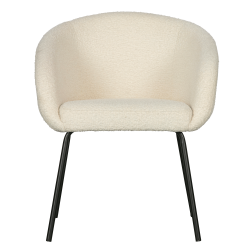Lot de 2 chaises à manger en polyester blanc et pieds noirs MALAYA