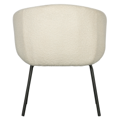 Lot de 2 chaises à manger en polyester blanc et pieds noirs MALAYA