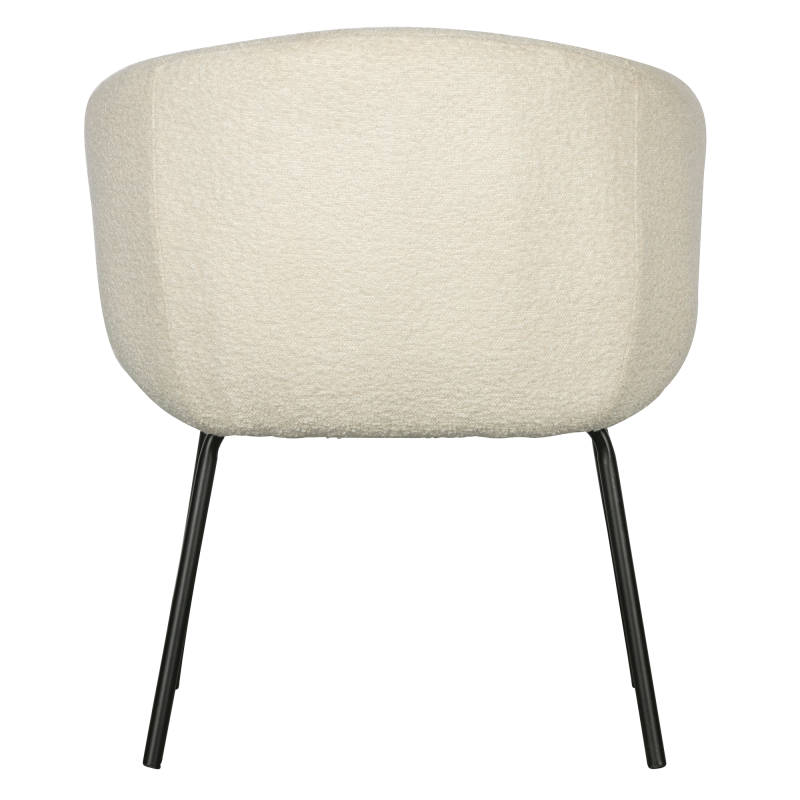 Lot de 2 chaises à manger en polyester blanc et pieds noirs MALAYA