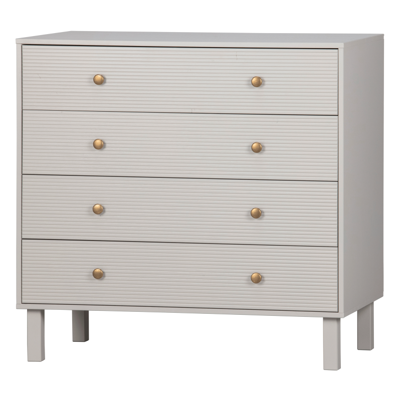 Commode moderne en bois de pin et métal grise MADO