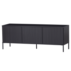 Buffet en bois pin massif avec 3 portes noir MAY