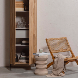 Grande armoire haute en bois de chêne naturel MAY