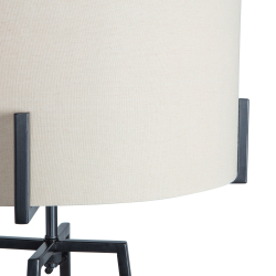 Lampadaire en métal noir et tissu blanc JINX
