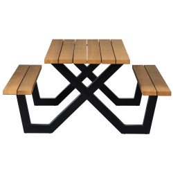 Table de pique-nique d'extérieur en bois et métal TAURO