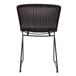 Lot de 2 chaises en aspect rotin et métal noir KASSIS