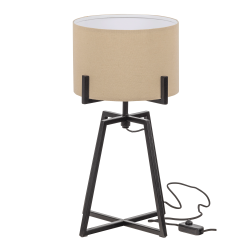 Lampe en métal noir et tissu naturel JINX