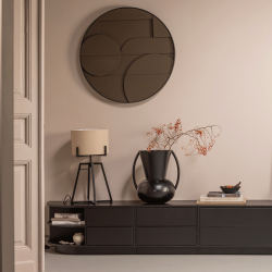 Lampe en métal noir et tissu naturel JINX