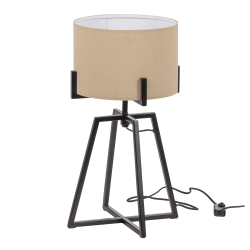 Lampe en métal noir et tissu naturel JINX