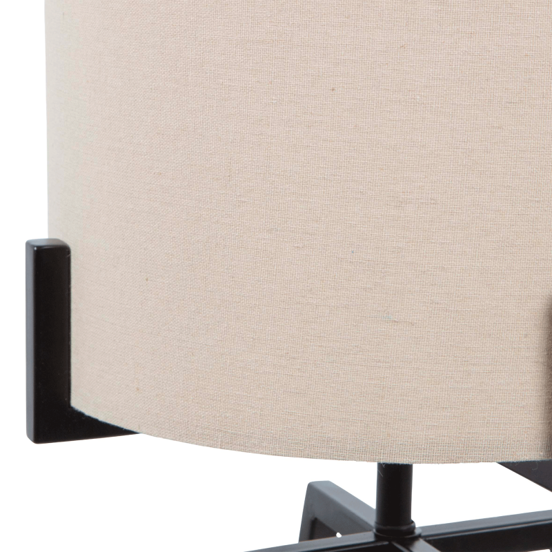 Lampe en métal noir et tissu naturel JINX