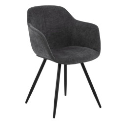 Chaise avec accoudoirs en tissu gris ZOELA