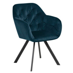 Chaise moderne en velours matelassé LOLETTE