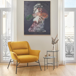 Table gigogne minimaliste en métal et verre NIX