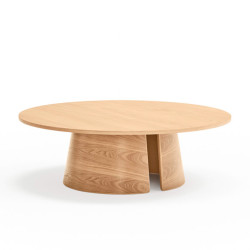 Table basse ronde 110cm en bois et pied rond CEP