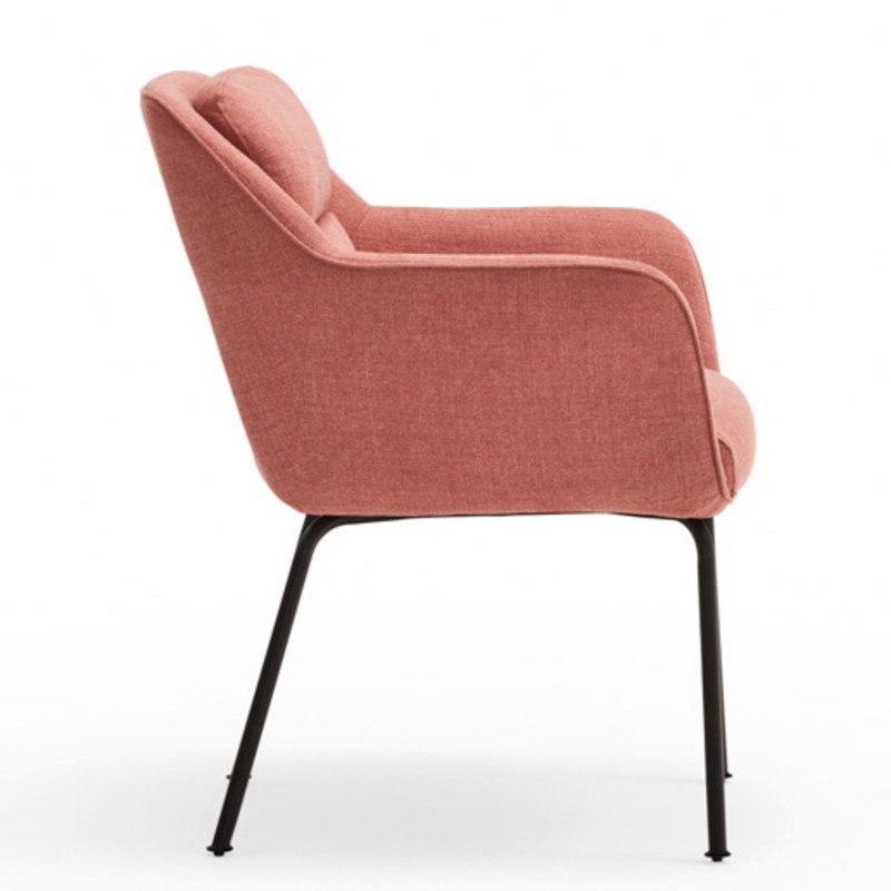 Chaise en tissu et métal avec accoudoirs SADIRA