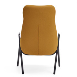 Fauteuil haut en tissu et métal avec accoudoirs DINS