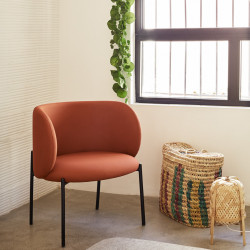Chaise en tissu et métal avec dossier arrondi MOGI