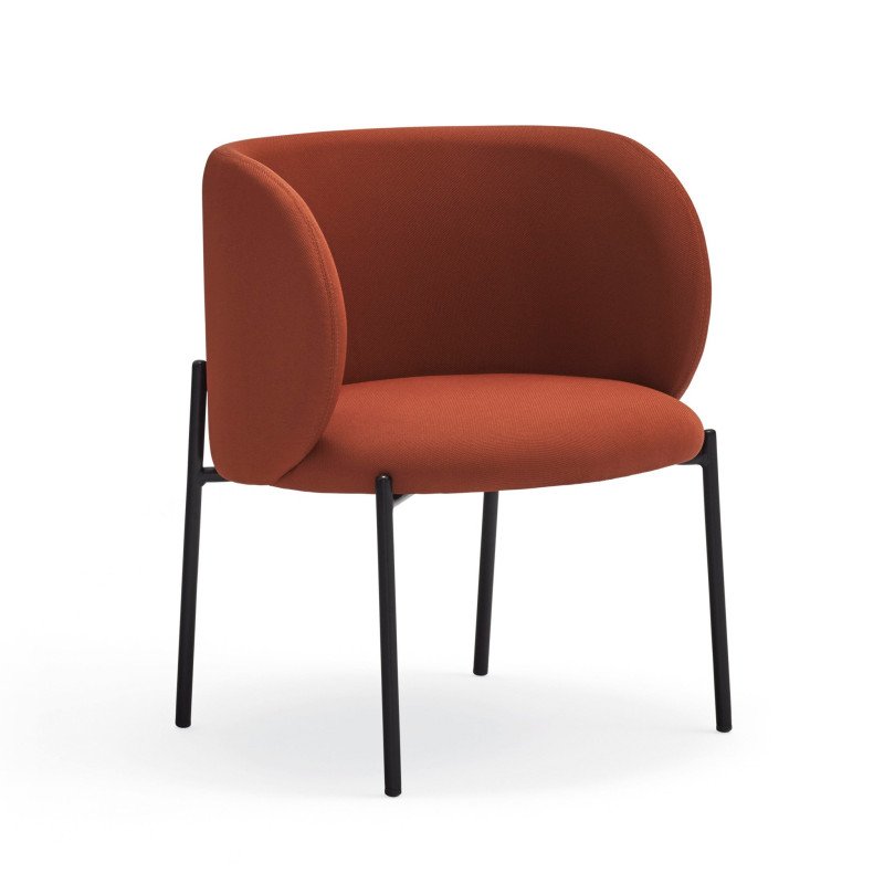 Chaise en tissu et métal avec dossier arrondi MOGI