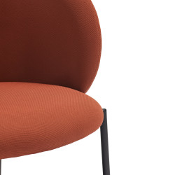 Chaise en tissu et métal avec dossier arrondi MOGI
