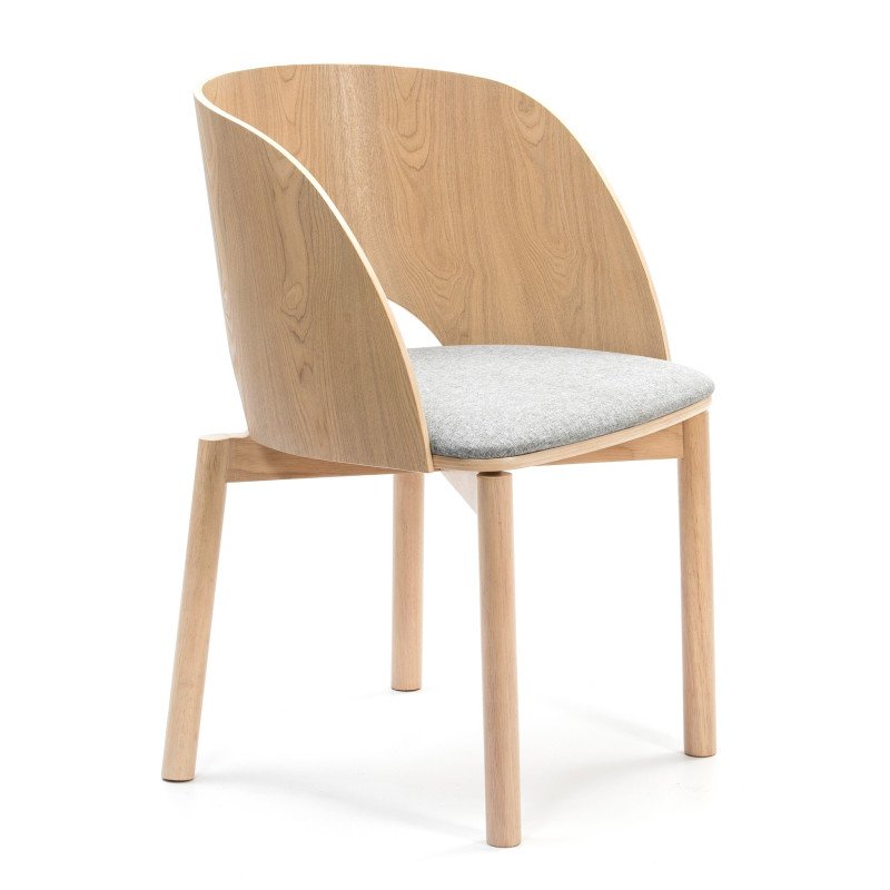 Chaise en bois et assise en tissu DAM