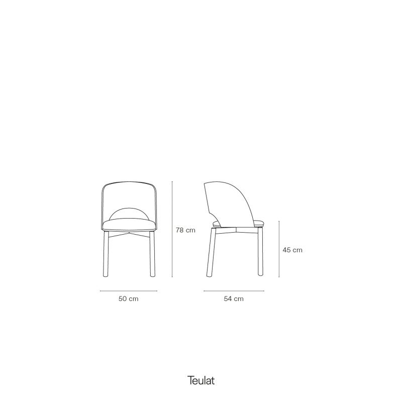 Chaise en bois et assise en tissu DAM