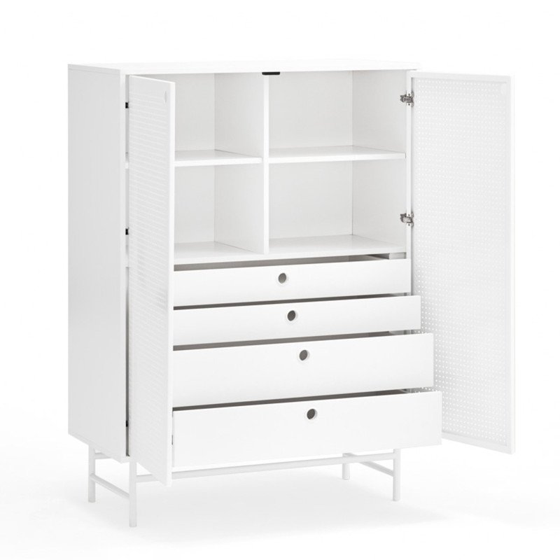 Buffet haut 2 portes en métal perforé PUNTO