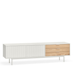 Meuble TV 3 tiroirs 180cm en bois et métal SIERRA