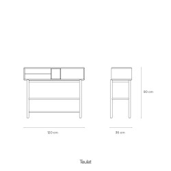 Console en bois 2 tiroirs avec niche CORVO