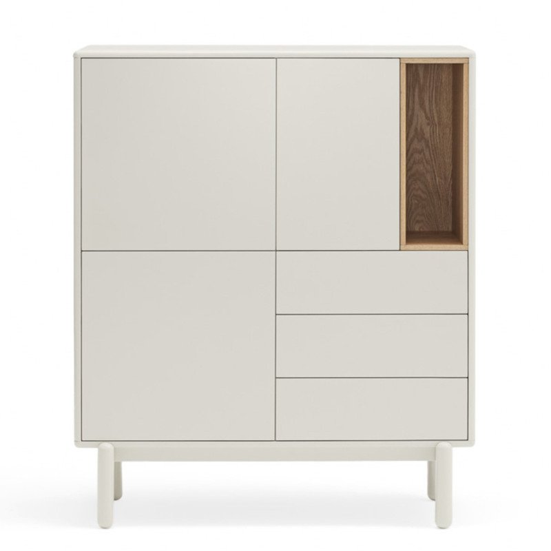 Buffet haut 3 portes 3 tiroirs avec niche en bois CORVO