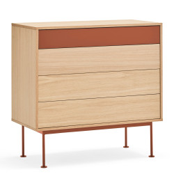 Commode tendance 4 tiroirs en bois et métal YOKO