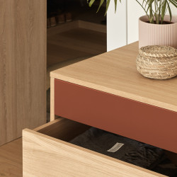 Commode tendance 4 tiroirs en bois et métal YOKO