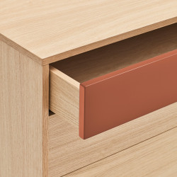 Commode tendance 4 tiroirs en bois et métal YOKO