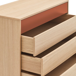 Commode tendance 4 tiroirs en bois et métal YOKO
