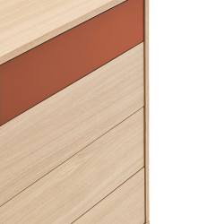Commode tendance 4 tiroirs en bois et métal YOKO