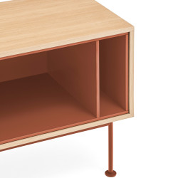 Meuble TV moderne 1 porte 2 tiroirs en bois et métal YOKO