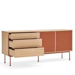 Buffet bas tendance 2 portes 3 tiroirs en bois YOKO