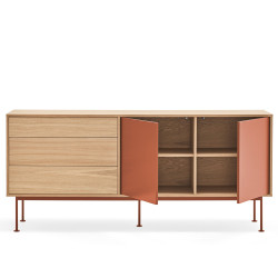 Buffet bas tendance 2 portes 3 tiroirs en bois YOKO